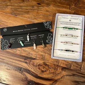 Crystal and Gemstone necklace and bracelet set NWT